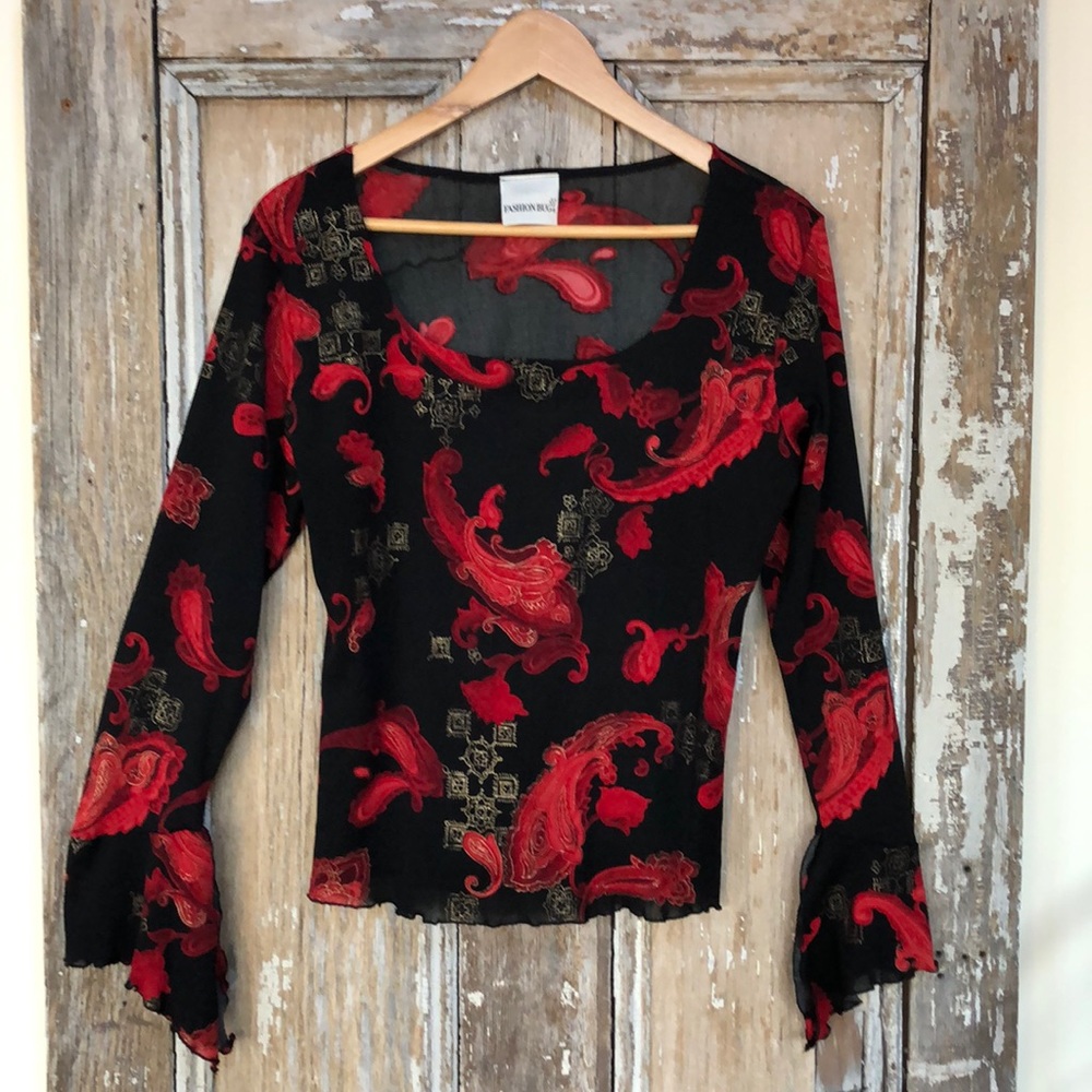 🤑Oriental print blouse